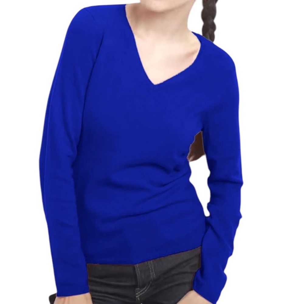 InCashmere V-Neck Cashmere Pullover Sweater Size XS